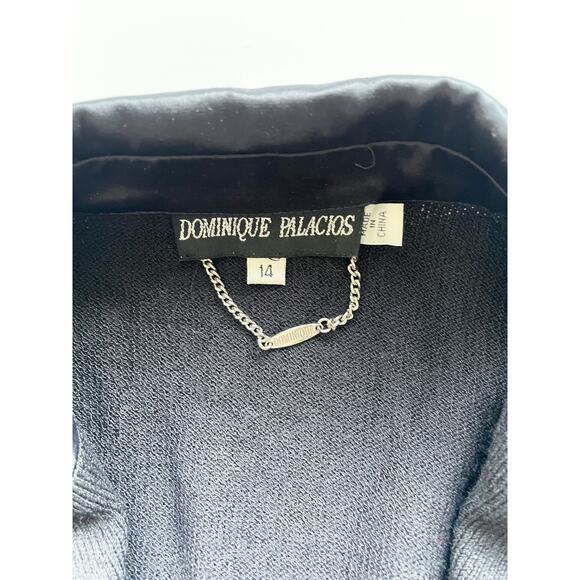 Dominique Palacios Black Knit Skirt Suit Set Size 14 - Picture 3 of 9